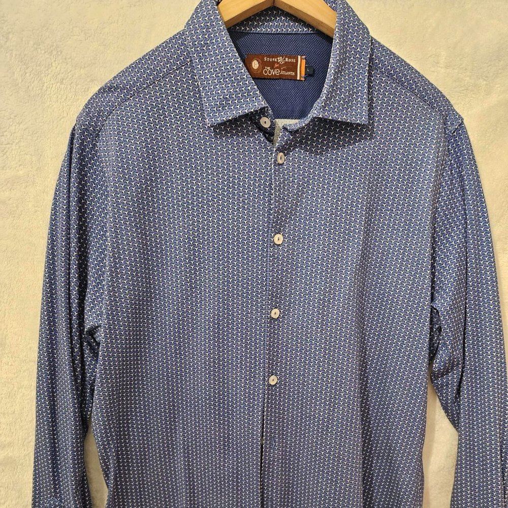 Stone Rose Button Down Men's Casual Shirt